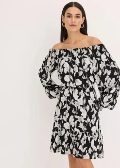 bedrucktes Carmen-Kleid|bonprix Outlet