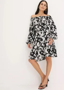 bedrucktes Carmen-Kleid|bonprix Outlet