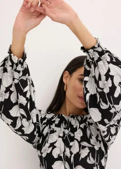 bedrucktes Carmen-Kleid|bonprix Outlet