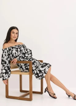 bedrucktes Carmen-Kleid|bonprix Outlet