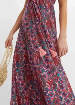 bonprix Bekleidung·Pullover & Strickjacken|Kleider|Bedrucktes Jersey-Maxikleid rosa floral