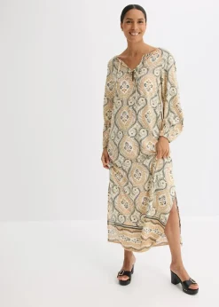bedrucktes Kaftan-Kleid aus fließender Viskose|bonprix