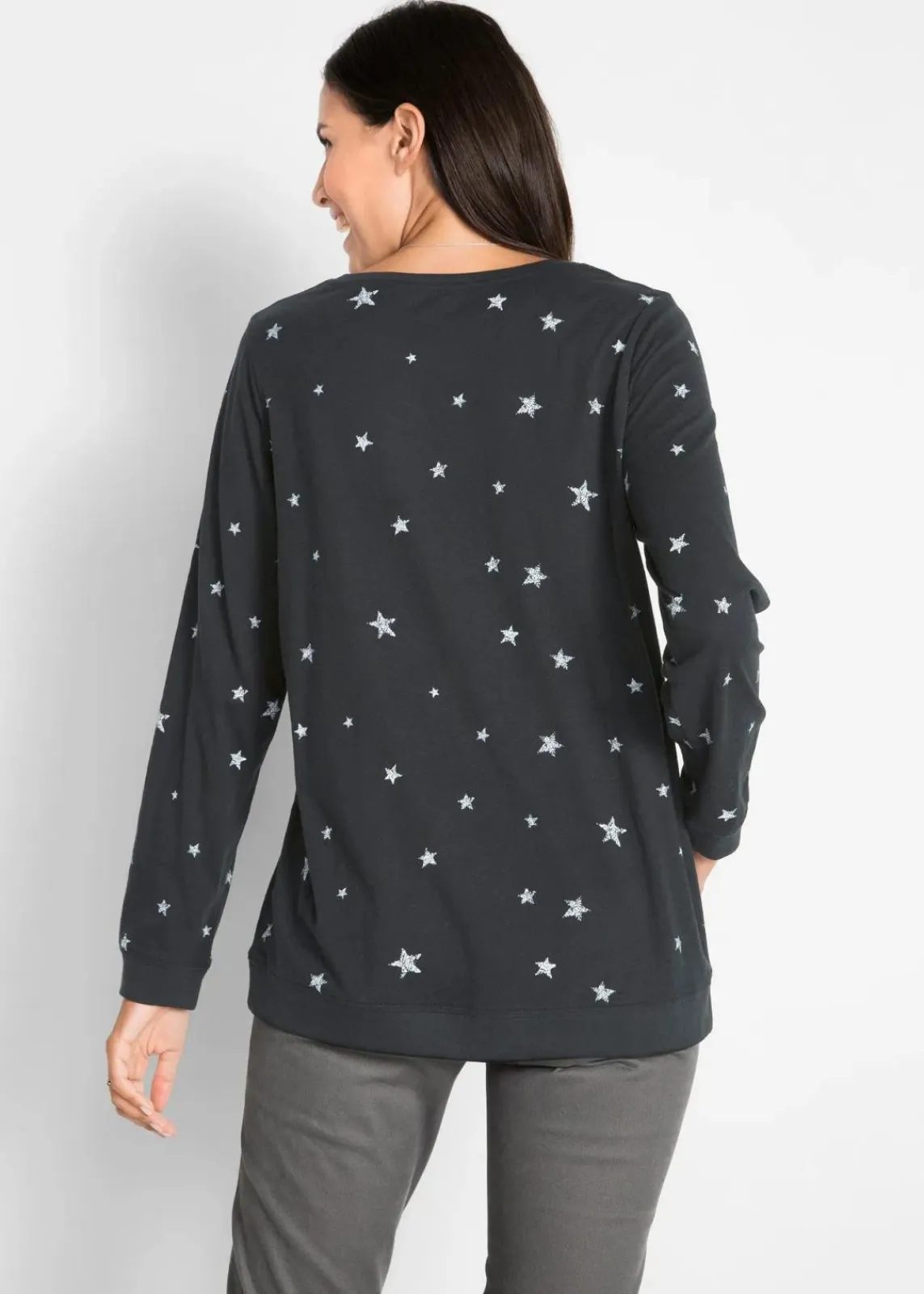 Bedrucktes Langarmshirt aus Baumwolle|bonprix Clearance