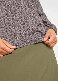 Bedrucktes Langarmshirt mit Henley-Kragen|bonprix