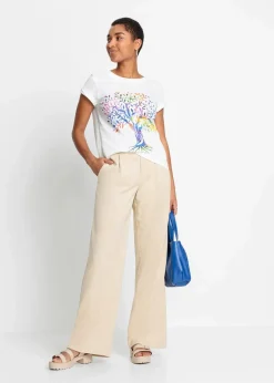 bonprix Nachhaltigere Materialien|Shirts & Tops|Bedrucktes T-Shirt aus Bio-Baumwolle weiß bedruckt