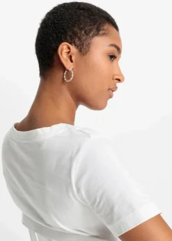 bonprix Nachhaltigere Materialien|Shirts & Tops|Bedrucktes T-Shirt aus Bio-Baumwolle weiß bedruckt