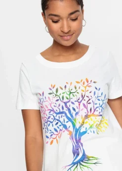 bonprix Nachhaltigere Materialien|Shirts & Tops|Bedrucktes T-Shirt aus Bio-Baumwolle weiß bedruckt