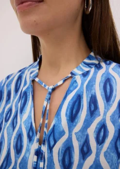 bonprix Bekleidung·Pullover & Strickjacken|Kleider|bedrucktes Tunika-Kleid blau bedruckt