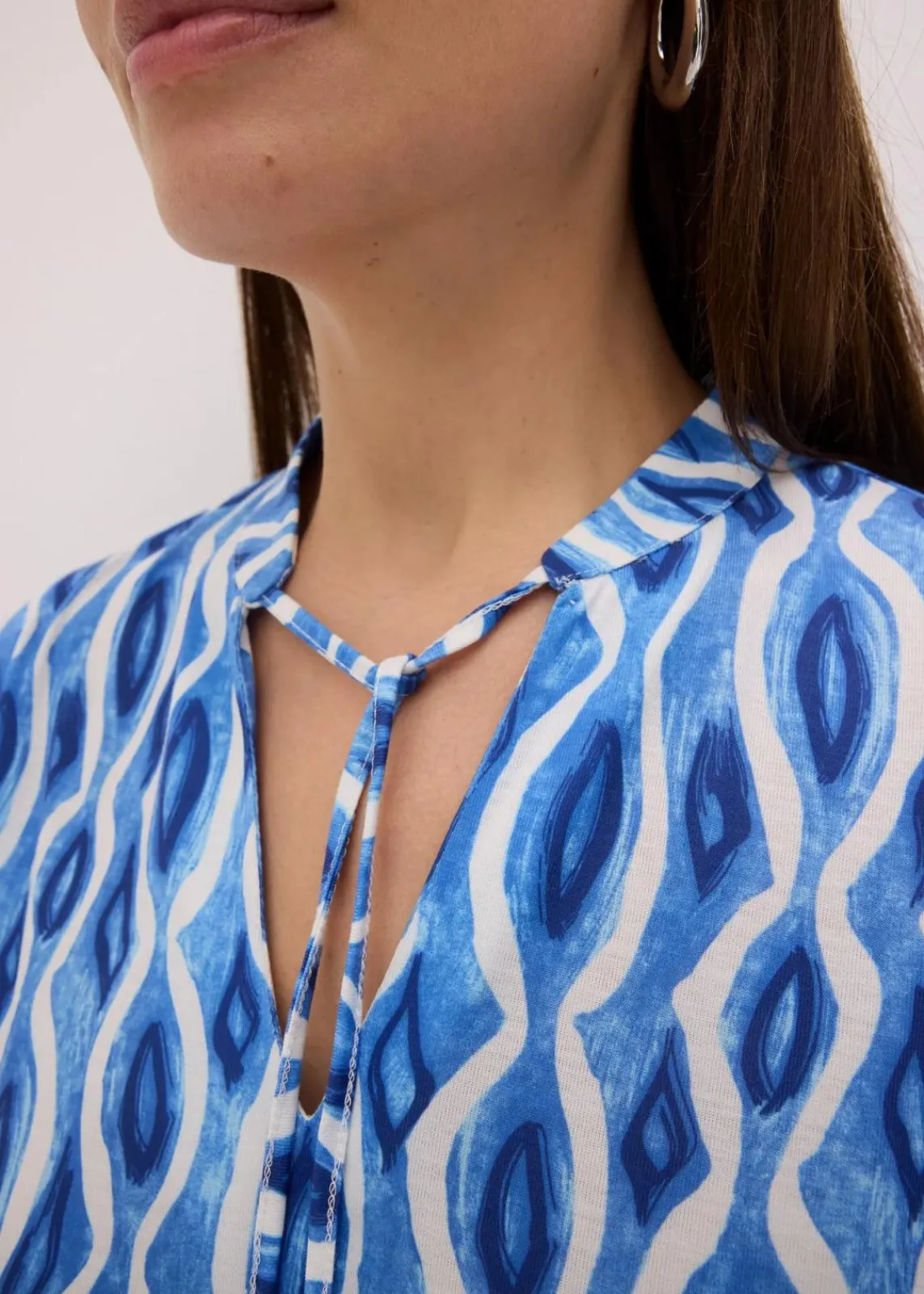 bonprix Bekleidung·Pullover & Strickjacken|Kleider|bedrucktes Tunika-Kleid blau bedruckt