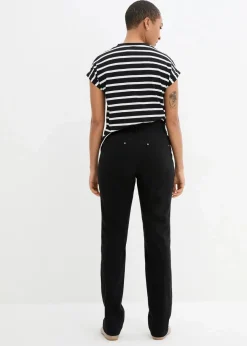bonprix Bekleidung·Kleider|Hosen|Bengalin-Stretch-Hose mit Bequembund, Straight schwarz