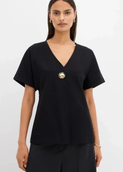 Bequeme Weste mit Zierknopf aus Punto di Roma|bonprix Best