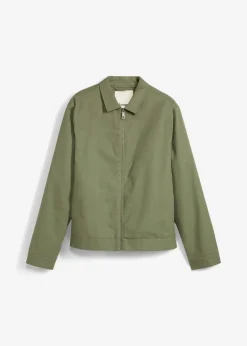 bonprix Große Größen|Jacken & Mäntel|Übergangsjacke aus reiner Baumwolle oliv