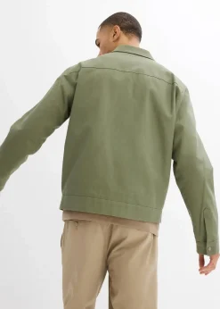 bonprix Große Größen|Jacken & Mäntel|Übergangsjacke aus reiner Baumwolle oliv