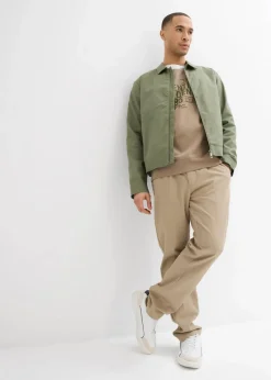 bonprix Große Größen|Jacken & Mäntel|Übergangsjacke aus reiner Baumwolle oliv