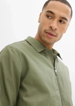 bonprix Große Größen|Jacken & Mäntel|Übergangsjacke aus reiner Baumwolle oliv