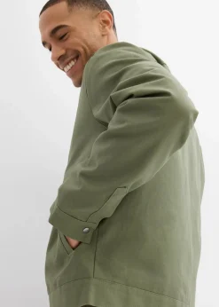 bonprix Große Größen|Jacken & Mäntel|Übergangsjacke aus reiner Baumwolle oliv