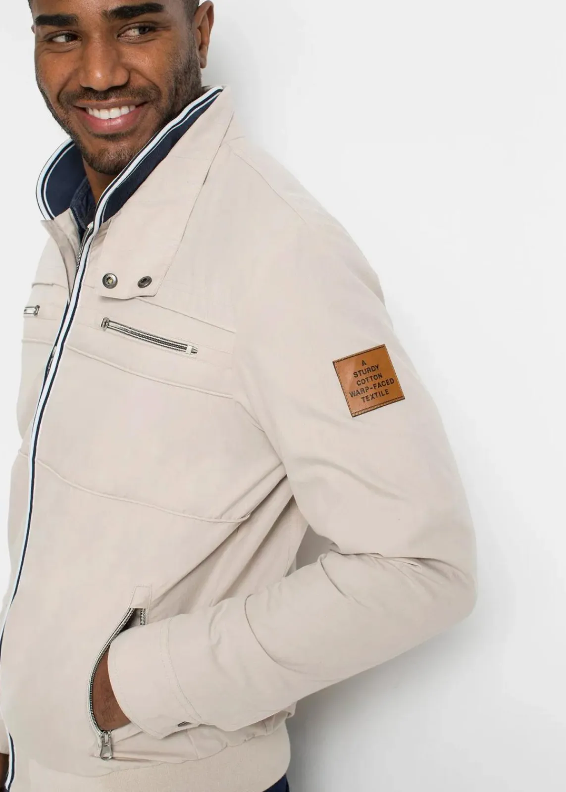 bonprix Große Größen|Jacken & Mäntel|Übergangsjacke in Blousonform mit Stehkragen steingrau