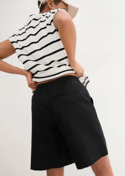 bonprix Bekleidung·Outdoorbekleidung|Bekleidung·Kleider|Bermuda aus Leinen-Baumwoll-Mix schwarz