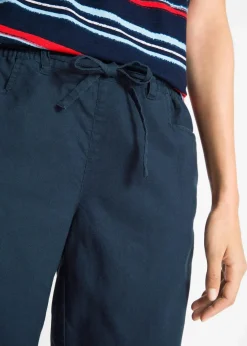bonprix Hosen|Shorts|Bermuda mit Leinen dunkelblau