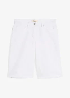 bonprix Bekleidung·Outdoorbekleidung|Bekleidung·Kleider|Bermuda mit offener Saumkante weiß