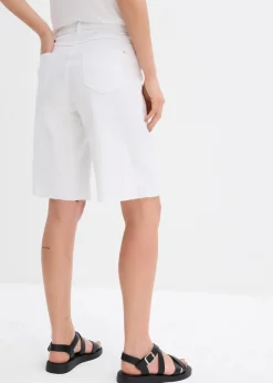 bonprix Bekleidung·Outdoorbekleidung|Bekleidung·Kleider|Bermuda mit offener Saumkante weiß