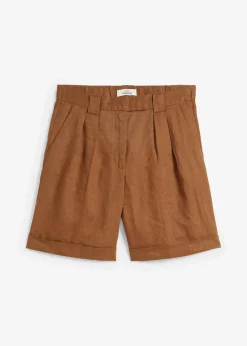 bonprix Bekleidung·Outdoorbekleidung|Bekleidung·Kleider|Bermudashorts aus reinem Leinen cognac braun
