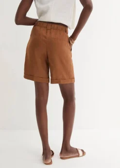 bonprix Bekleidung·Outdoorbekleidung|Bekleidung·Kleider|Bermudashorts aus reinem Leinen cognac braun