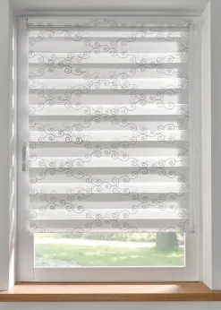 Besticktes Doppelrollo mit grafischem Muster|bonprix Best