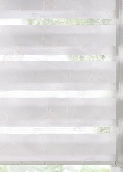 bonprix Rollos|Besticktes Doppelrollo mit Blumen weiß