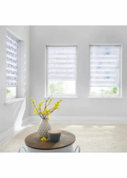 bonprix Rollos|Besticktes Doppelrollo mit Blumen weiß