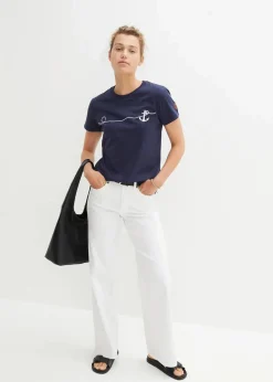 Besticktes T-Shirt|bonprix Outlet