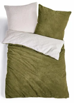 bonprix Bettwäsche|Bettwäsche Cashmere Touch olivgrün/creme