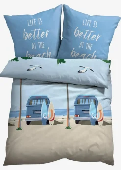 Bettwäsche mit Auto und Palmen am Strand|bonprix Outlet
