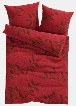 bonprix Bettwäsche|Bettwäsche mit Blättern rot