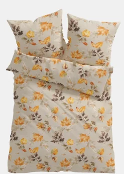 bonprix Bettwäsche|Bettwäsche mit Herbst Design beige