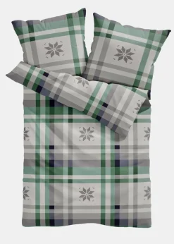 bonprix Bettwäsche|Weihnachtsdeko & -Textilien·Bettwäsche|Bettwäsche mit Karos grün/creme