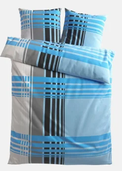 bonprix Bettwäsche|Bettwäsche mit Karos blau