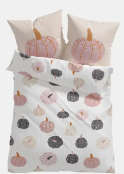 bonprix Bettwäsche|Bettwäsche mit Kürbissen weiß