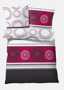 bonprix Bettwäsche|Bettwäsche mit Kreisen beere