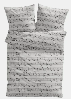 bonprix Bettwäsche|Bettwäsche mit Musiknoten beige