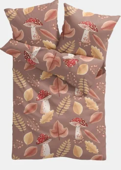 bonprix Bettwäsche|Bettwäsche mit Pilzen braun
