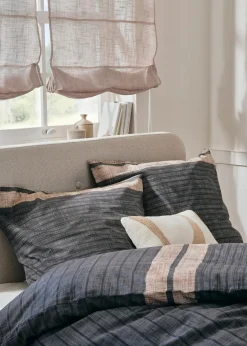 bonprix Bettwäsche|Bettwäsche mit Streifen dunkelgrau