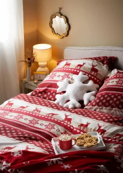 bonprix Bettwäsche|Weihnachtsdeko & -Textilien·Bettwäsche|Bettwäsche mit winterlichem Design rot