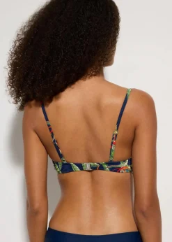 bonprix Große Cups D-F|Nachhaltigere Materialien|Bügel Bikini Oberteil dunkelblau floral