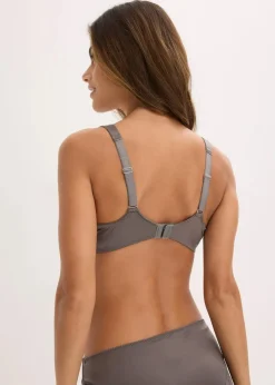 bonprix Wäsche·Dessous|Wäsche·Große Cups D-H|Bügel-BH mit gepolsterten Trägern und Glanzeffekt granitgrau