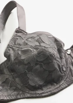 bonprix Wäsche·Dessous|Wäsche·Große Cups D-H|Bügel-BH mit gepolsterten Trägern und Glanzeffekt granitgrau