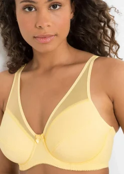 bonprix Große Cups D-H|Bhs|Bügel-BH mit Mesh (2er Pack) cremegelb+schattengrau