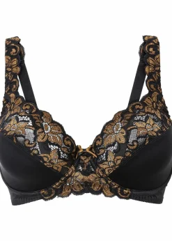 bonprix Große Cups D-H|Bhs|Bügel-BH mit zarter Spitze schwarz/goldbraun