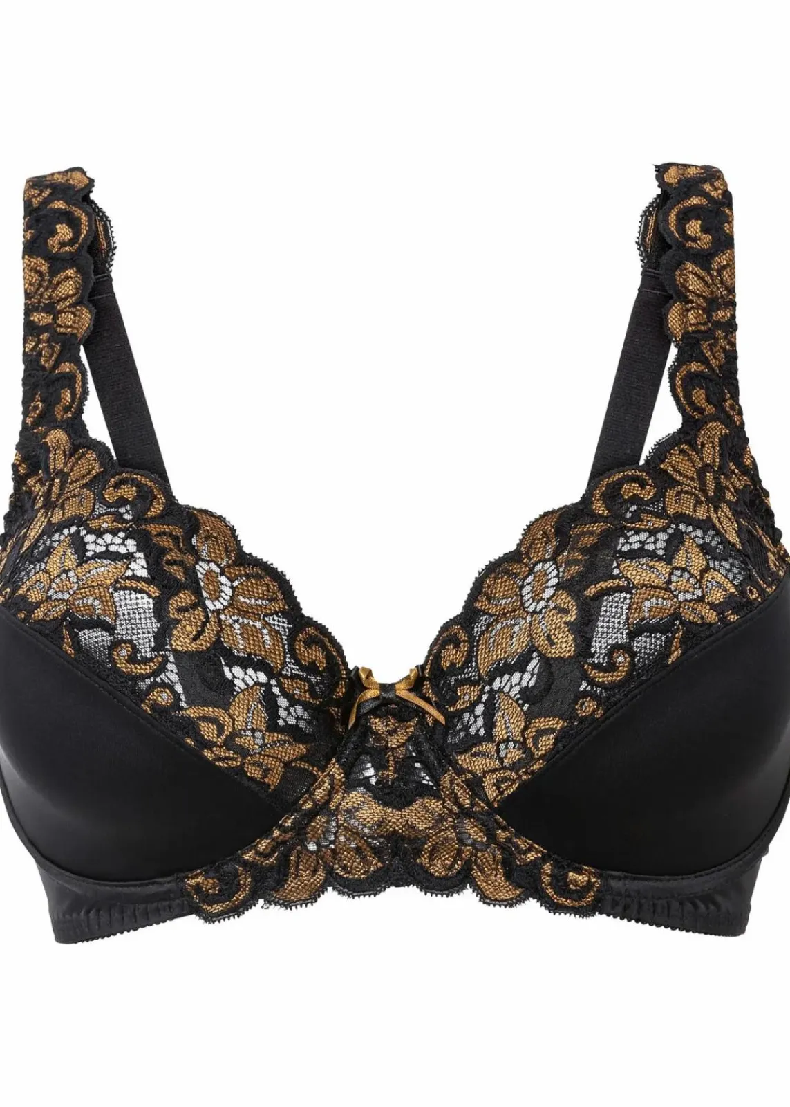 bonprix Große Cups D-H|Bhs|Bügel-BH mit zarter Spitze schwarz/goldbraun