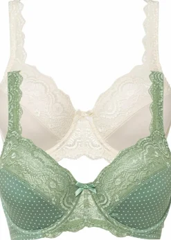 Bügel-BH mit zarter Spitze (2er Pack)|bonprix Outlet